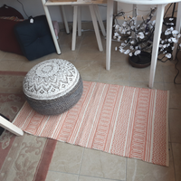 Peach Geometric Woven Carpet