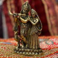 Krishna and Radha in bronze
