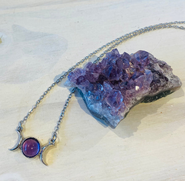 Amethyst Lunar Phases Necklace